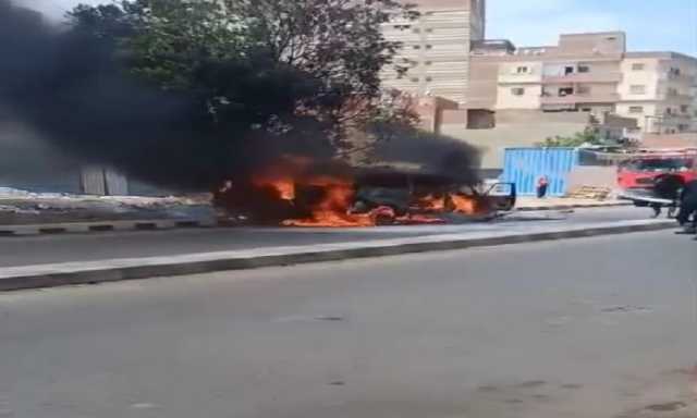 السيطرة على حريق ميكروباص بموقف العجيزي في طنطا دون إصابات