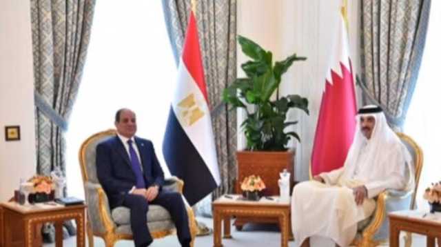 الرئيس السيسي وأمير قطر يؤكدان رفضهما القاطع لتهجير الفلسطينين