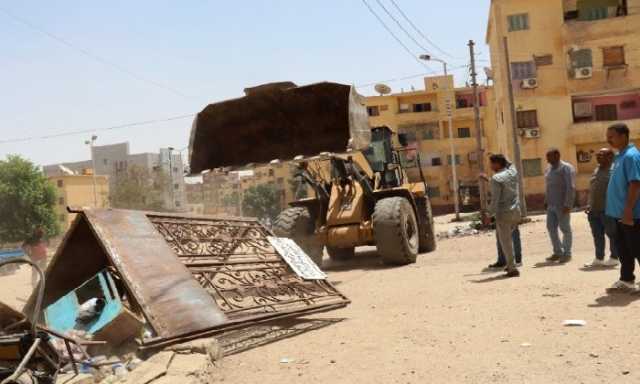 280 حالة. أسوان تشن حملة مكثفة لإزالة التعديات والإشغالات