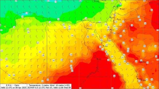 الأرصاد تحذر من حالة الطقس اليوم الثلاثاء 8 أبريل | بيان بدرجات الحرارة