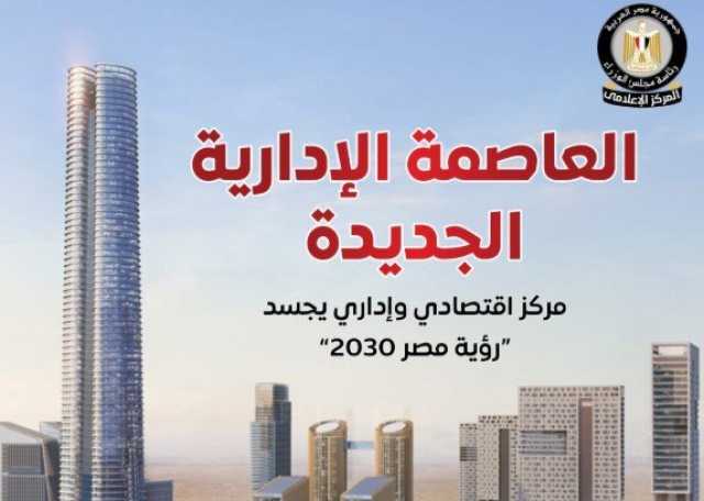 العاصمة الإدارية الجديدة مركز اقتصادي وإداري يجسد رؤية مصر 2030 «إنفوجرافيك»