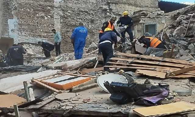 انهيار عقار مكون من طابقين في منطقة اللبان بوسط الإسكندرية