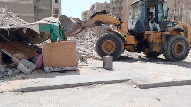 حملات مكبرة لإزالة الإشغالات ومخالفات البناء بحي المناخ ببورسعيد