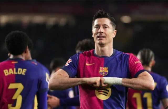 «ليفاندوفسكي» يغيب عن قائمة برشلونة لمواجهة ريال مدريد في نهائي كأس إسبانيا