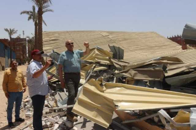 محافظ القليوبية يشهد إزالة شاملة لتعديات على الأراضي الزراعية بقرية القلج بالخانكة