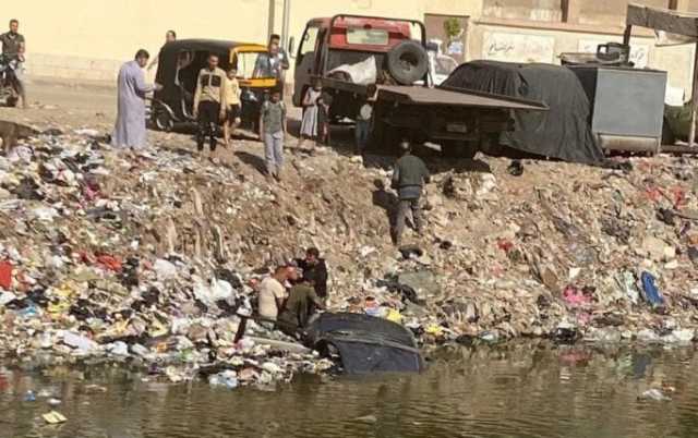 سقوط سيارة في ترعة الشرقاوية دون إصابات بقليوب
