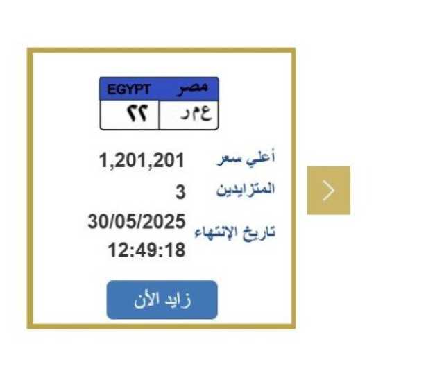 سعرها تخطى الـ مليون جنيه.. التزايد على لوحة سيارة مميزة| اعرف الخطوات