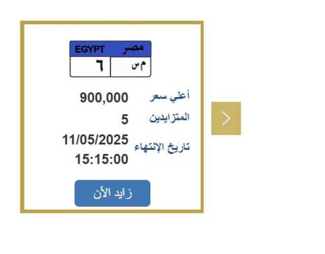 «اقترب سعرها من المليون».. مزايدة نارية على لوحة سيارة مميزة