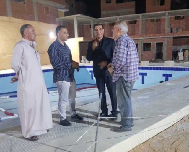 مدير رياضة القليوبية يتفقد الأعمال الإنشائية لحمام السباحة بمركز شباب أجهور الكبرى