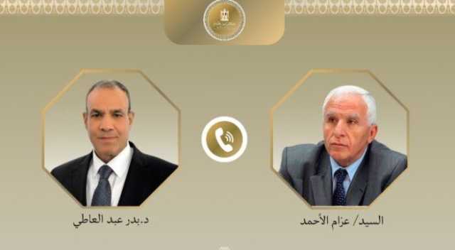 وزير الخارجية يؤكد في اتصال هاتفي مع عزام الأحمد دعم مصر الكامل للسلطة الفلسطينية