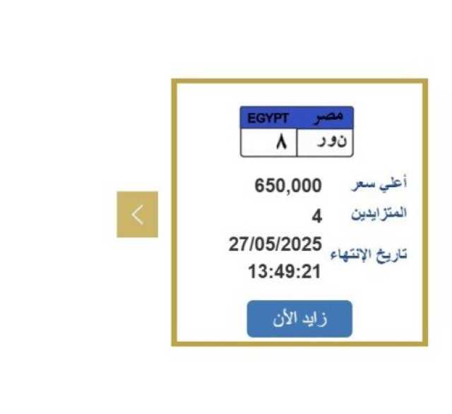 السعر وصل 650 ألف جنيه.. التزايد يشتعل على لوحة سيارة مميزة| اعرف الخطوات