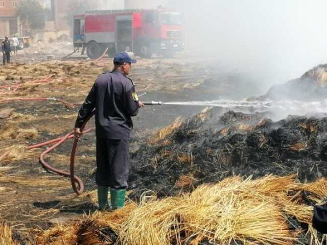السيطرة على حريق شونة كتان بزفتى