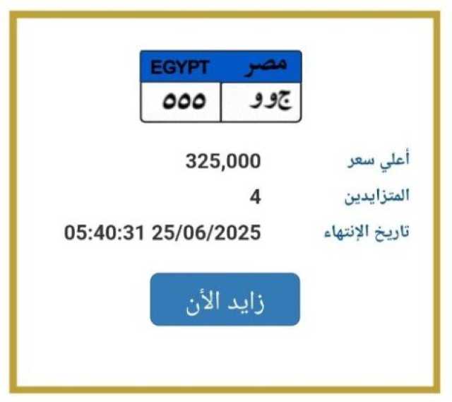 المرور تطرح التزايد على لوحة سيارة مميزة.. اعرف التفاصيل