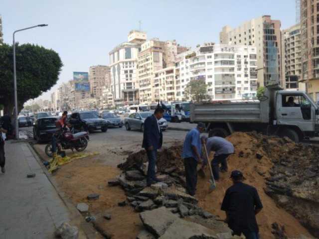 محافظ الجيزة: الانتهاء من إصلاح كسر ماسورة مياه بشارع جامعة الدول العربية