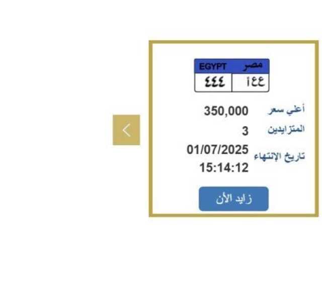 سعرها 350 ألف جنيه.. خطوات التزايد على لوحة سيارة مميزة