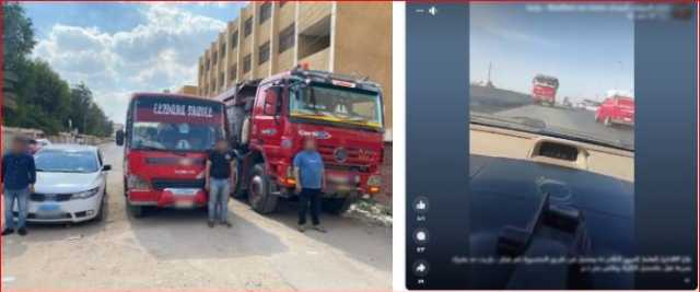 ضبط 3 أشخاص لاتهامهم بالسير عكس الاتجاه بطريق المنصورة