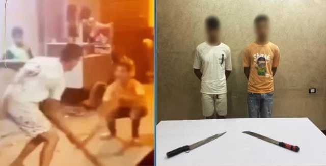 ضبط شخصين ظهرا وهما يلوحان بأسلحة بيضاء بالشرقية «فيديو»