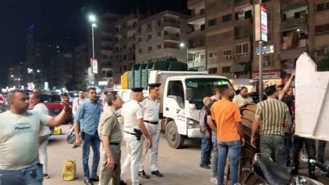 إزالة ١٢٠٠ حالة إشغال بشارعي المريوطية واللبيني بالجيزة
