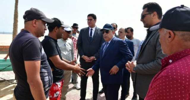 محافظ الدقهلية يتفقد كورنيش وحدائق ومتنزهات مدينة جمصة