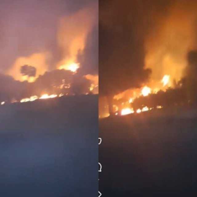 إخماد حريق في هيش ومخلفات في ركن فاروق بكورنيش النيل.. فيديو