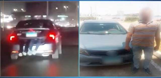 ضبط قائد سيارة وضع طفلين في الشنطة الخلفية أثناء سيره بالبساتين