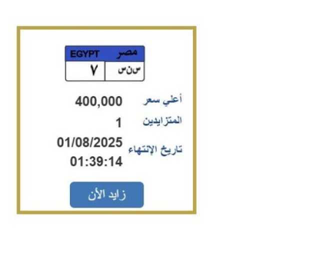 سعرها 400 ألف جنيه.. خطوات التزايد على لوحة سيارة مميزة
