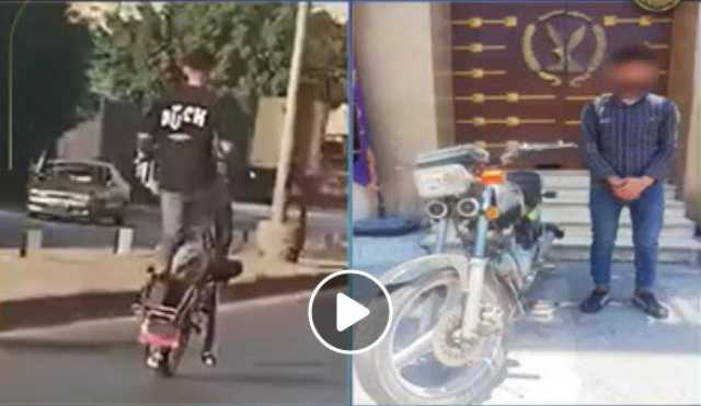 ضبط قائد دراجة نارية أدى حركات استعراضية في طنطا