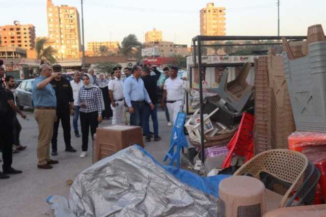 محافظ القليوبية يقود حملة لإزالة الإشغالات بشبرا الخيمة