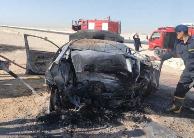 4 جثث و5 مصابين.. أسماء ضحايا ومصابي حادث تصادم سيارتين صحراوي المنيا