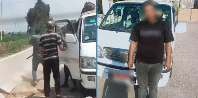 ضبط سائق ميكروباص لتعديه على شخص بقطعة حديدية في الغربية
