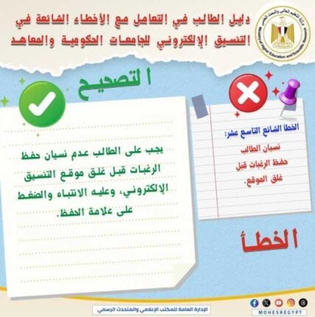 «التعليم العالي» تنشر دليلا توضيحيا للتعامل مع الأخطاء الشائعة في التنسيق الإلكتروني