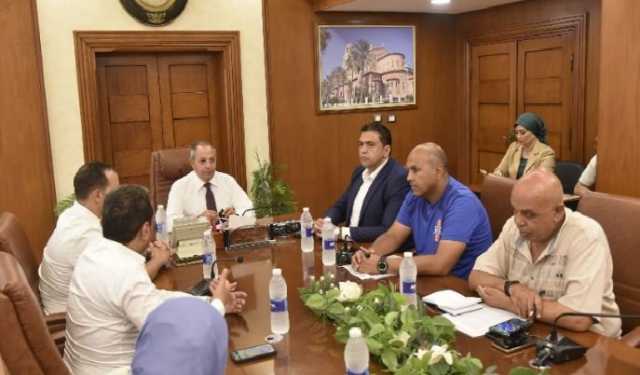 محافظ بورسعيد يستعرض مستجدات أعمال إنشاء ستاد النادي المصري الجديد