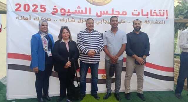 نقيب المهندسين بالمنوفية ووفد من النقابة يدلون بأصواتهم في انتخابات الشيوخ