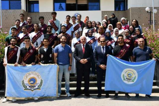 توافد طلاب جامعة الإسماعيلية الجديدة الأهلية للمشاركة في جولة الإعادة لانتخابات مجلس الشيوخ