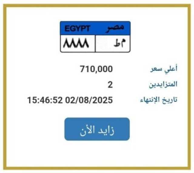 «تخطت 500 ألف».. مزايدة نارية على لوحة سيارة مميزة | اعرف الخطوات