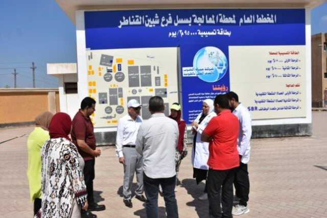 رئيس مياه القليوبية يتابع سير العمل بمحطة معالجة الصرف الصحي بسسل شبين القناطر