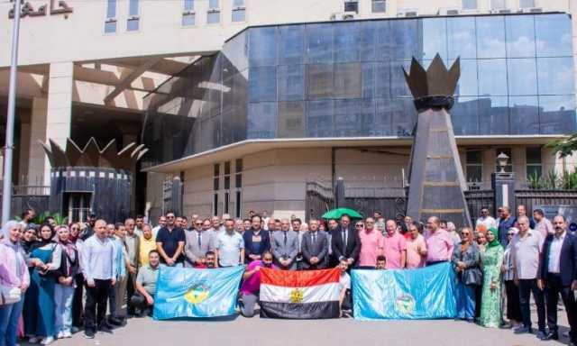 جامعة طنطا تنظم مسيرة حاشدة لدعم المشاركة في انتخابات الشيوخ