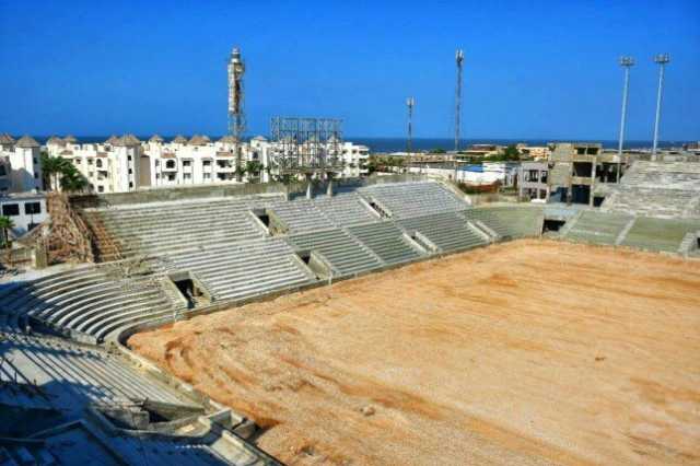 الانتهاء من الهيكل الخرساني للمدرجات والمنحدرات في استاد المصري الجديد