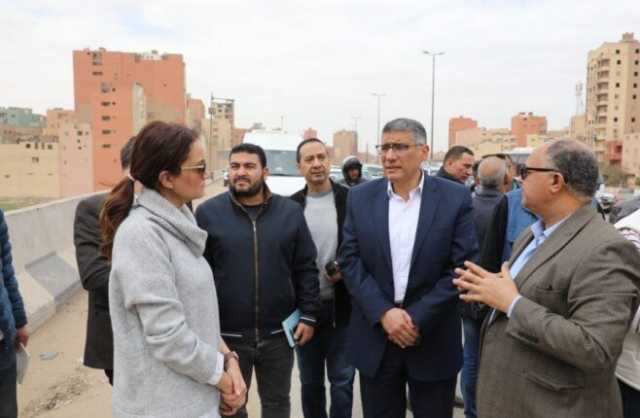 محافظ الجيزة يتفقد أعمال تحسين الصورة البصرية للطريق الدائري