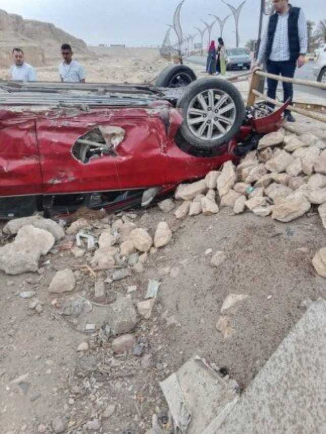 بعد صلاة العيد.. إصابة 4 أشخاص في حادث تصادم 3 سيارات بالمنيا\صور