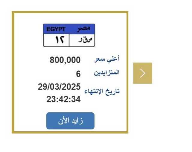 «سعرها وصل 800 ألف».. خطوات التزايد على لوحة سيارة مميزة