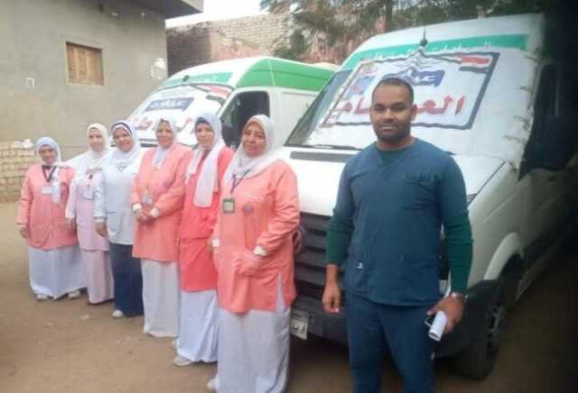 الكشف علي 1500مواطن بقافلة مجانية في قرية تمام كساب ببني سويف