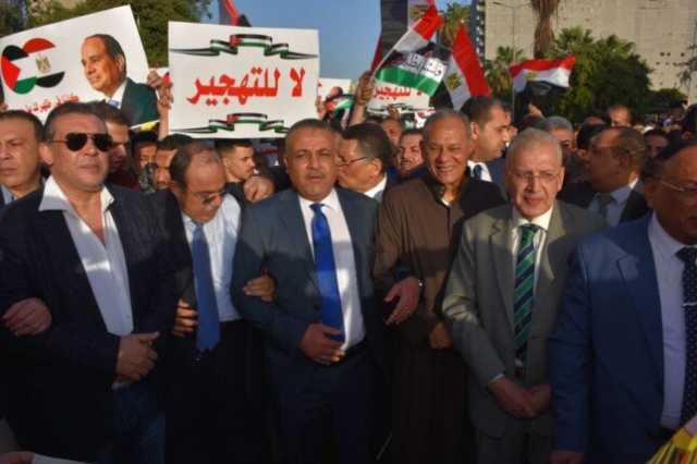 حزب الجبهة الوطنية بالقليوبية يُشارك في وقفة تضامنية لرفض تهجير الفلسطينيين