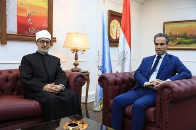 أحمد المسلماني يستقبل المفتي للاحتفال بذكرى تأسيس الهيئة الوطنية للإعلام