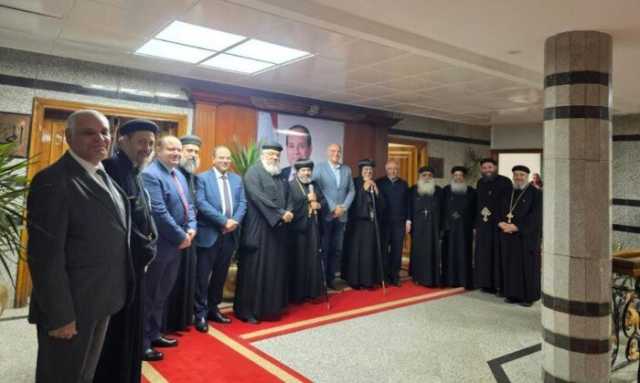 محافظ القليوبية يستقبل وفد كنائسي للتهنئة بعيد الفطر المبارك
