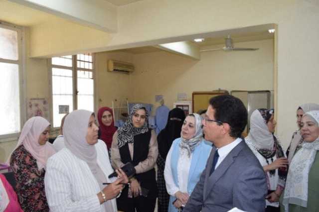 رئيس جامعة بنها يتفقد سير العملية التعليمية بالمعهد الفنى للتمريض
