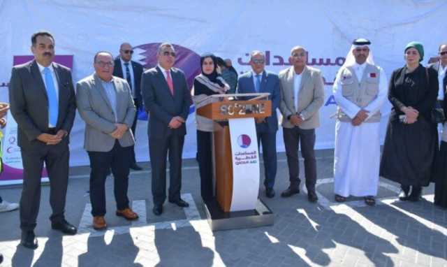استقبال 29 ألف خيمة بميناء شرق بورسعيد كمساعدة إنسانية من دولة قطر لأهالي فلسطين