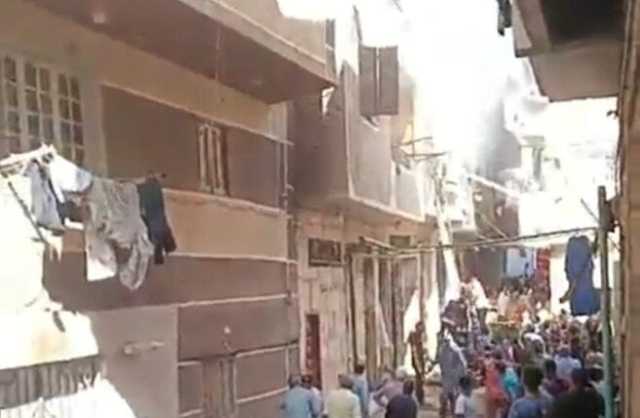 نشوب حريق هائل في عقار بمنطقة أبو الغيط بالقناطر الخيرية