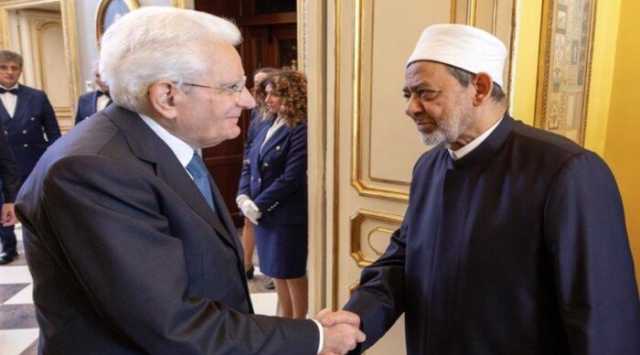 شيخ الأزهر يطالب الرئيس الإيطالي بالاعتراف بدولة فلسطين