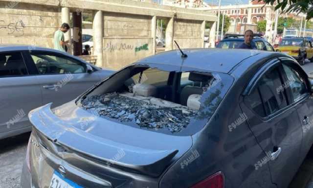 تحطم عدد من السيارات إثر انهيار جزئي بأحد الأندية الشهيرة في منطقة الشاطبي بالإسكندرية